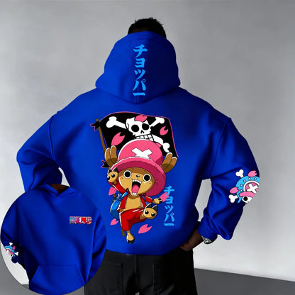 New ONE PIECE Men's Hoodie Sweater Tony Tony Chopper Japan Anime Summer Autumn New Boys Children's Long Sleeve Parent-Child Wear