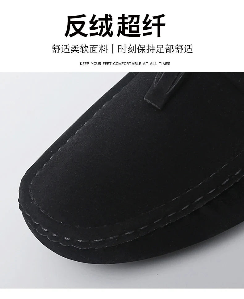 2025 New Beanie Shoes Men's Tassel Frosted Soft Sole Korean Style Easiest for Match Fashion Casual Shoes British Lazy Driving Trbottomy Shoes