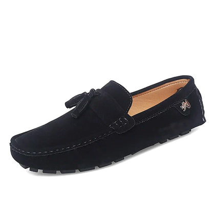 2025 New Beanie Shoes Men's Tassel Frosted Soft Sole Korean Style Easiest for Match Fashion Casual Shoes British Lazy Driving Trbottomy Shoes