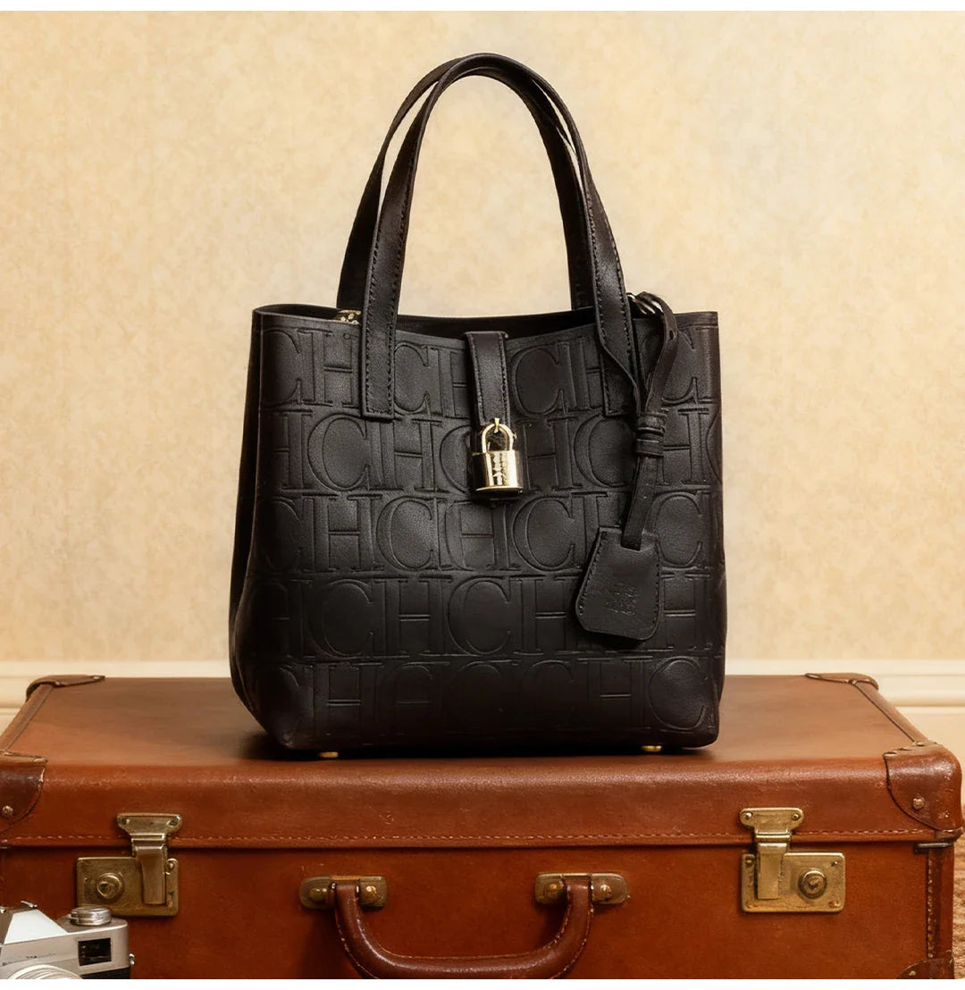 Embossed Ladies Crossbody Bag Letter Printing Design Ladies Handbag Large Capacity Tote Bag Elegant Temperament Ladies Should