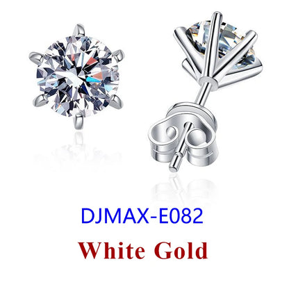 0.5-2ct Moissanite Diamond Stud Earrings for Women Original 925 Sterling Silver Lady's Moissanite Earring New 2026