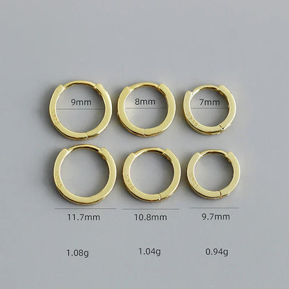 925 Sterling Silver Simple Stripes Shiny Zircon Huggies Hoops Earrings for Women Fashion Unisex Punk Jewelry Ear Buckle