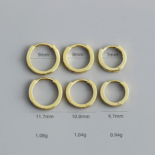925 Sterling Silver Simple Stripes Shiny Zircon Huggies Hoops Earrings for Women Fashion Unisex Punk Jewelry Ear Buckle