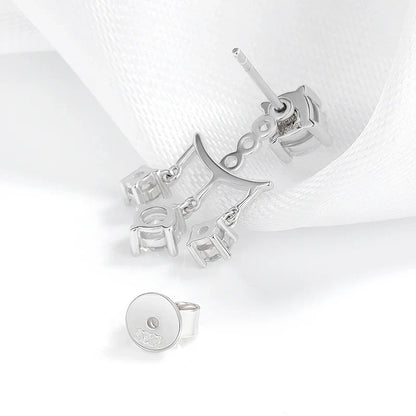 2CTTW Full Moissanite Drop Earrings for Women Sparkling Brilliant cut S925 Sterling Silver Plated 18k Wedding Jewelry