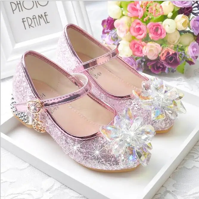 Flower Children's Shoes Beach Princess Girl Shoes For Kids Glitter Wedding Party Shoes Infantil Chaussure Enfant