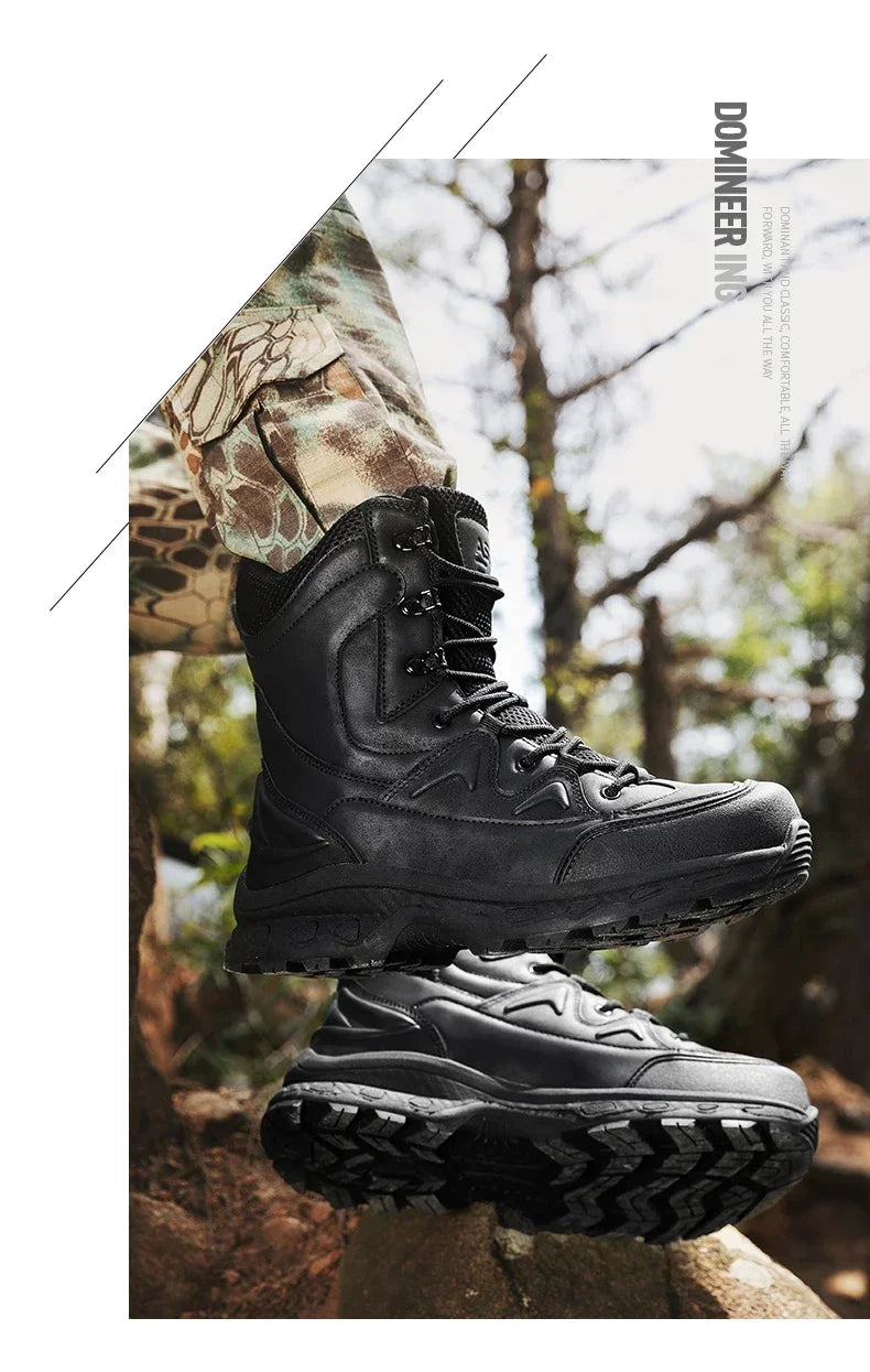 Fashion Men Boots Desert Tactical Boots Mens High Top Outdoor Hiking Shoes Waterproof Ankle Work Safty Sneakers