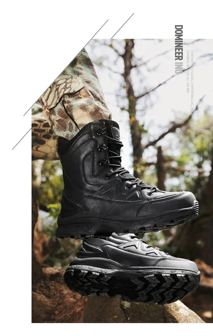 Fashion Men Boots Desert Tactical Boots Mens High Top Outdoor Hiking Shoes Waterproof Ankle Work Safty Sneakers