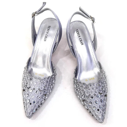 High Quality African Wedding Shoes Summer Sandals for Wedding 2025 Sexy Pumps Rhinestone Fashion Women Wedding Shoes