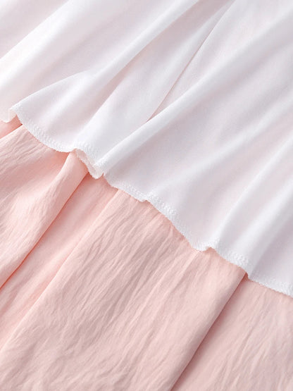 Women's Summer Effortless Chic Midi Skirt - Korean Flowy Big Hem Voluminous Ruffle Cake Skirt