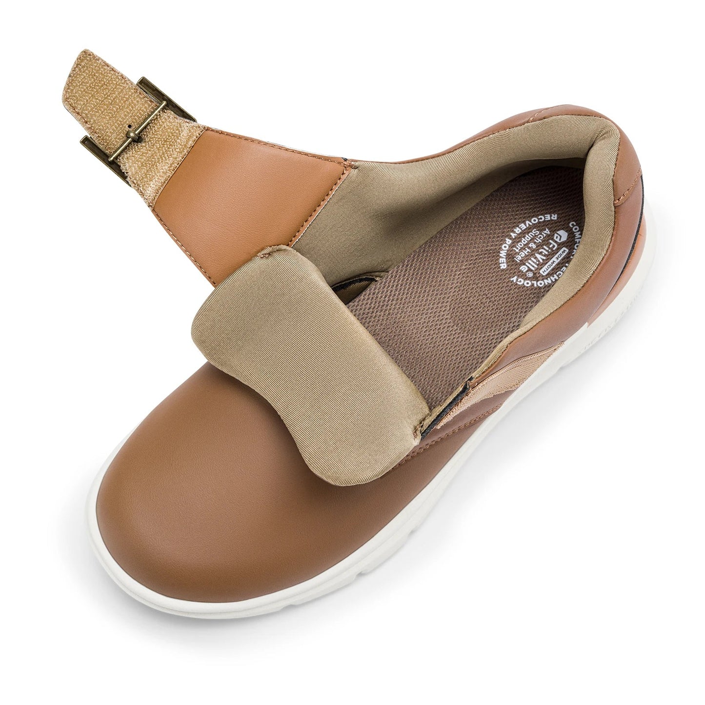 Sapatos masculinos de couro, sapatos largos para pés inchados, sapatos masculinos diabéticos para caminhada, para negócios e caminhadas ao ar livre