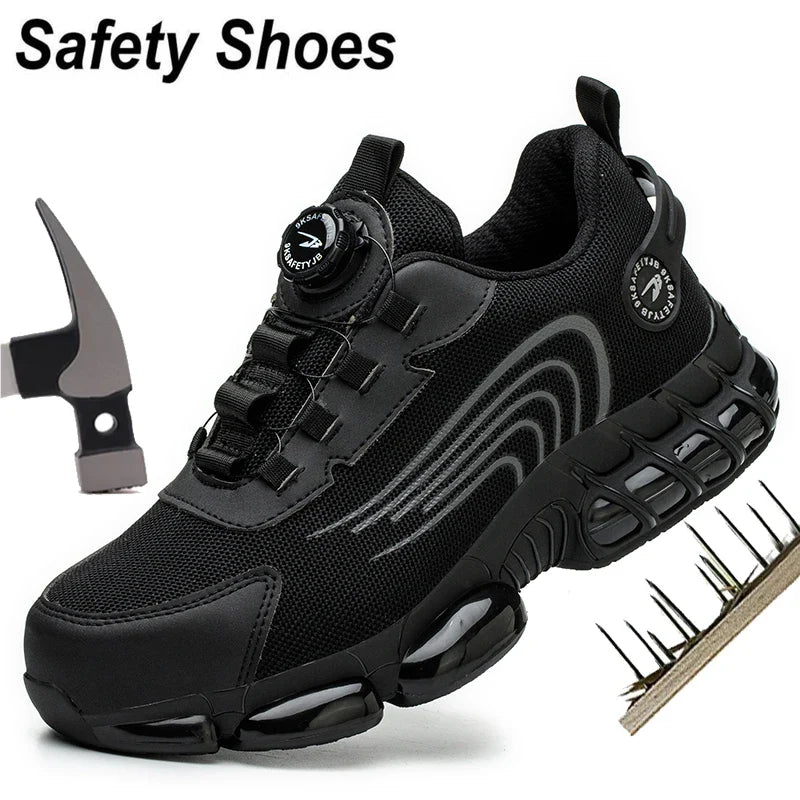 New Safety Boots Men Work Sneakers Indestructible Shoes Steel Toe Protective Boots Anti-smash Anti-puncture Work Tactical Boots