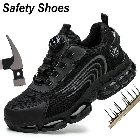 New Safety Boots Men Work Sneakers Indestructible Shoes Steel Toe Protective Boots Anti-smash Anti-puncture Work Tactical Boots