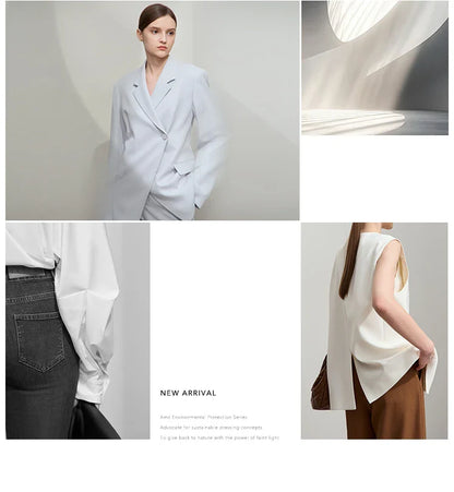 Women's Midi Skirt Minimalist New Summer Style High Intelligence Sense Commuting Elegant Back Slit Straight Skirt 12522034