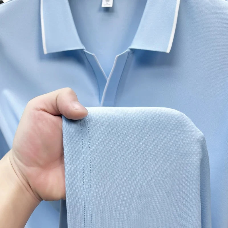 New Brand Men's Summer Short Sleeve Polo Shirt Lapel Exquisite Print Short Sleeve T-Shirt Fashion Casual Business Men's Clothing