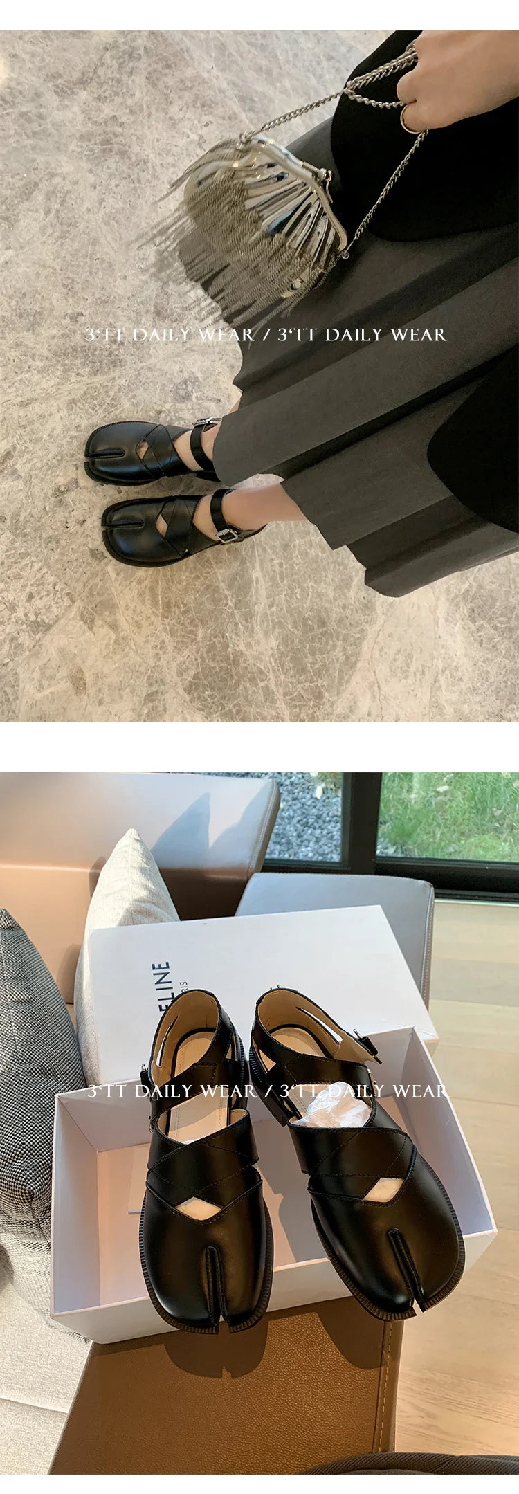 Fashion Women's Shoes New High Quality Leather Split Toe Mary Jane Shoes Comfortable Low Heel Women Shoes Lolita