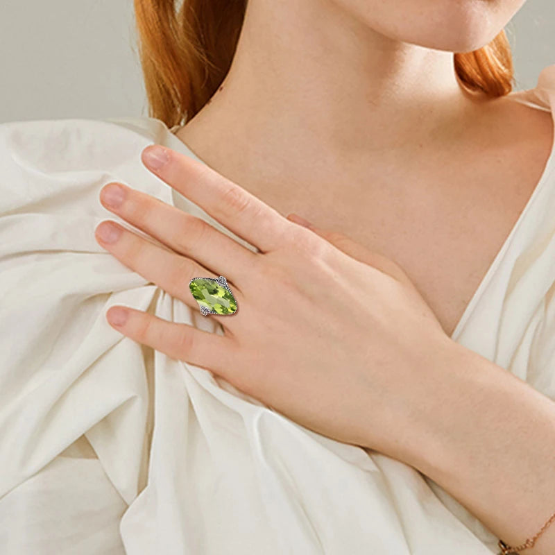 Marquise Stone Amethyst Ring 925 Antique Silver For Women Trend Luxury Party Jewelry Birthstone Gems Unique Handmade Gift