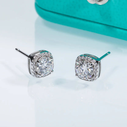 5mm 1cttw D Color Moissanite Diamond 925 Sterling Silver Stud Earrings for Woman Fine Jewelry Wholesale