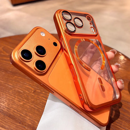 for iPhone17 Luxury Transparent Plating for Magsafe Case for iPhone 17 Pro Max 17Pro Air Original Soft TPU Lens Protector Cover