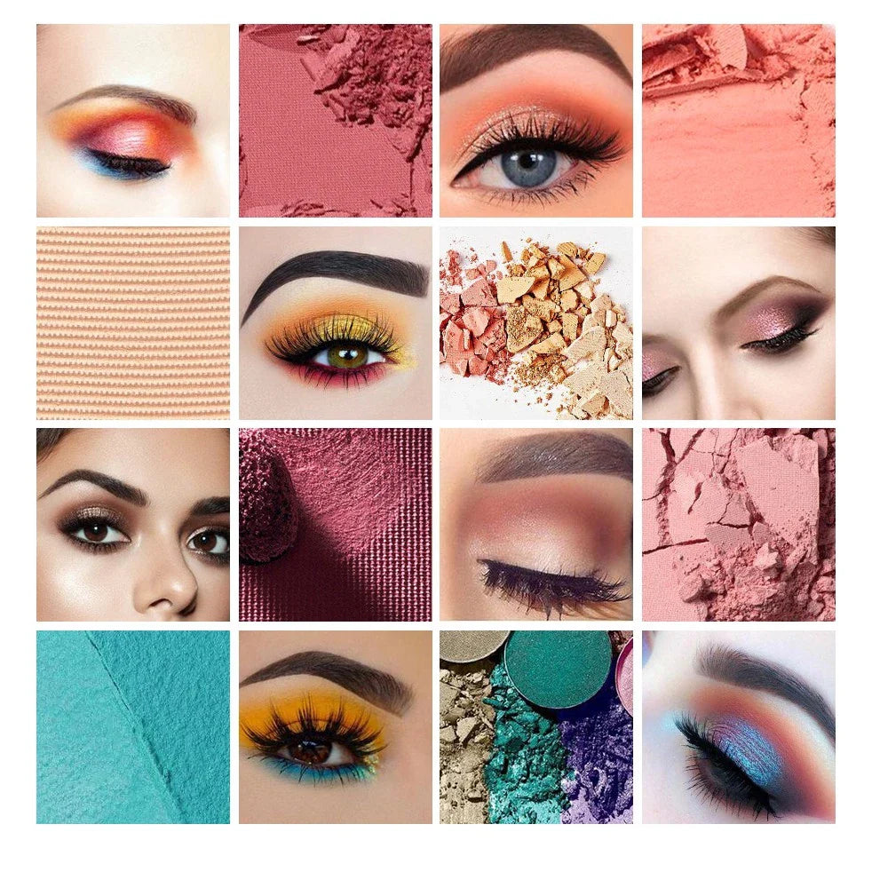 Professional Eye Makeup Set: Eyeshadow Palette, Eyeliner, Brow Pencil, Mascara +8 Makeup Brushes - Perfect for Beginners