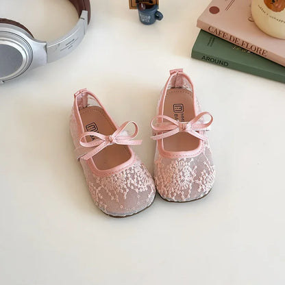 2025 Children Sandals for Girls Summer New Fashion Korean Style Soft Bottom Anti-slippery Versatile Chic Princess Mesh Shoes