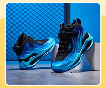 Trend Cool Kids Shoes Leather Lightweight Breathable Boy Girl Sneakers Basketball Shoes Non-slip Children Outdoor Running Shoes