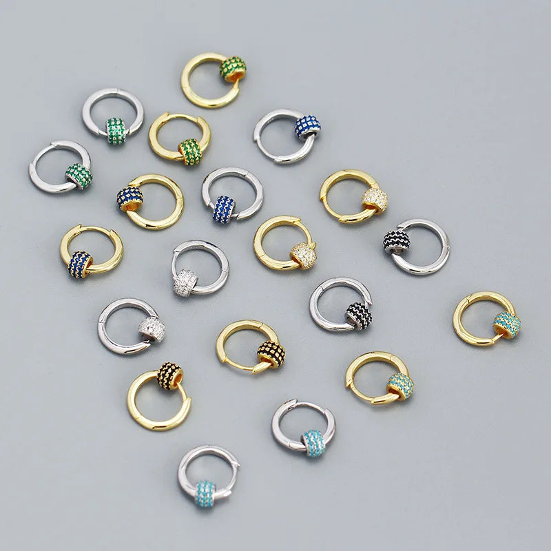 925 Sterling Silver Earring Zircon Sun Flower Ear Ring Geometric Style Water Drop Ear Bone Cute Temperament Woman Girl Ear Jewel