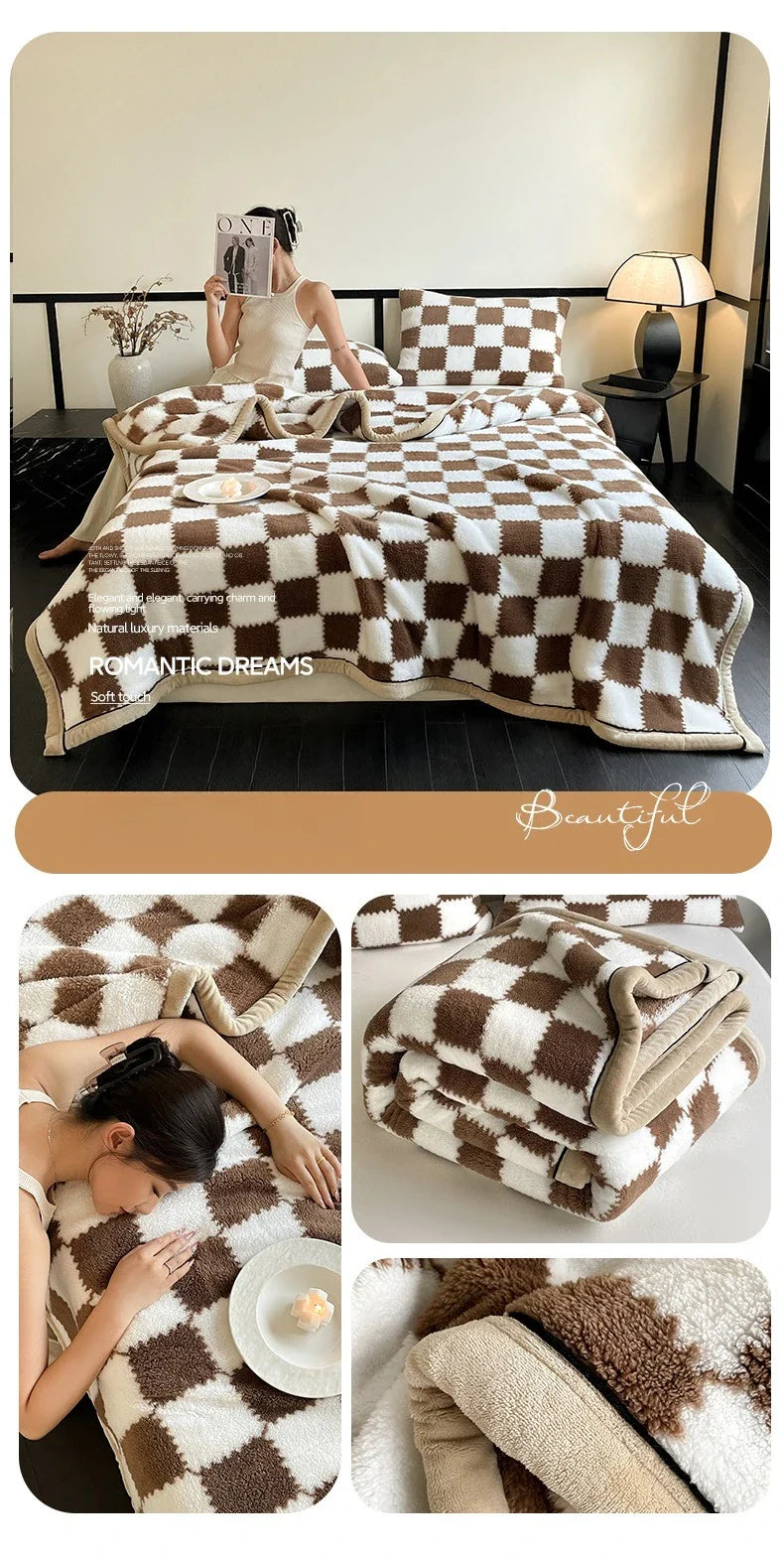 New Grade A Half-sided Velvet Autumn Winter Keep Warm Blankets for Bed Soft Fluffy Warmth Sofa Blanket Shawl Napping Blankets