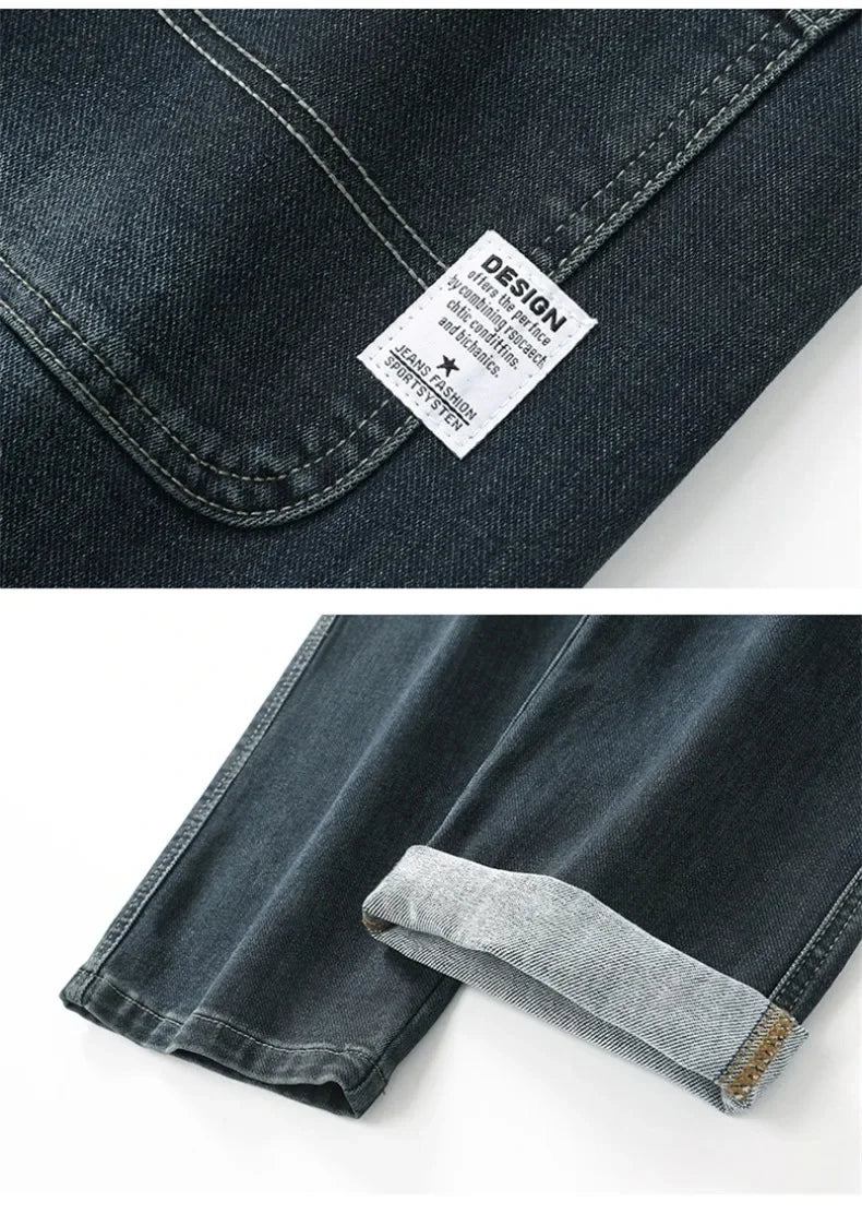 2025 Novo Estilo Y2 Primavera e Outono Jeans Folgados Masculinos Calças Retas Largas Casuais de Negócios Marca Roupas Masculinas