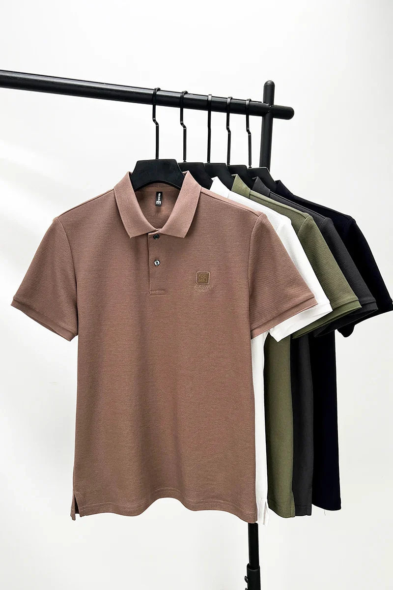 High end brand 100% cotton polo shirt short sleeved men's 2024 summer fashion embroidery comfortable breathable casual T-shirt
