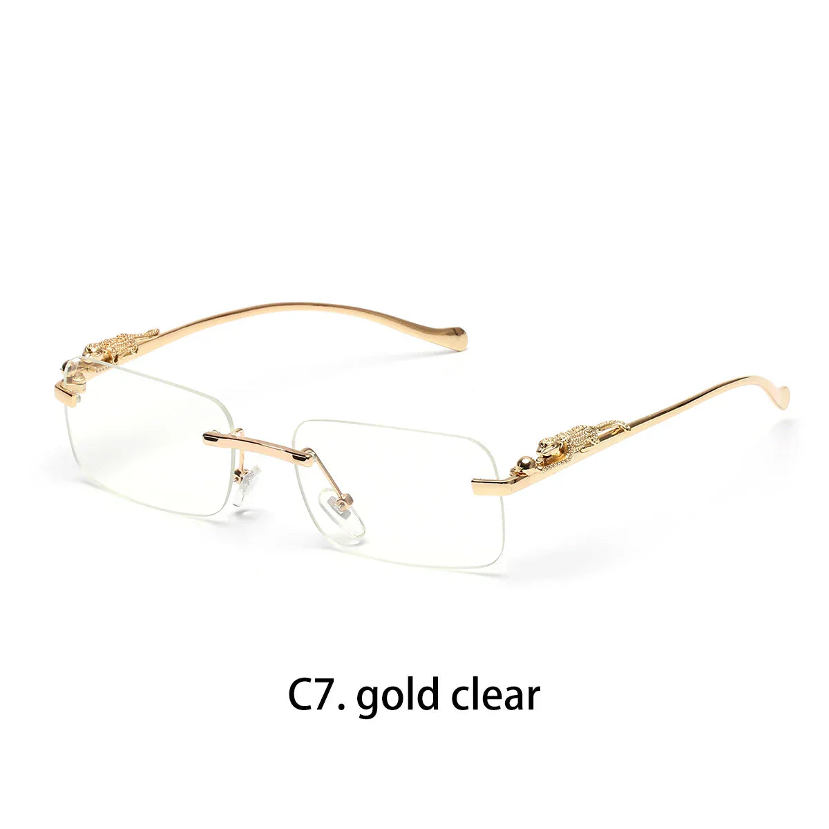 rimless sunglasses UV400 fashion square metal glasses for men women designer man's brand sun glasses shades for outdoor
