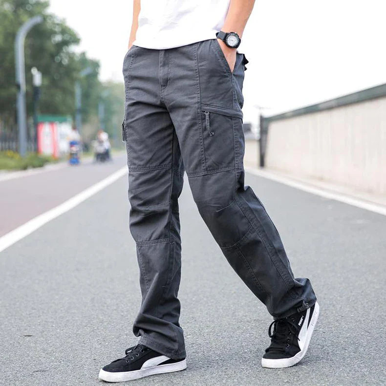 Mens Cargo Work Pants Ripstop Tactical Pants Elastic WaistWaist Hiking Pants Casual Cotton Jogger Outdoor Trousers