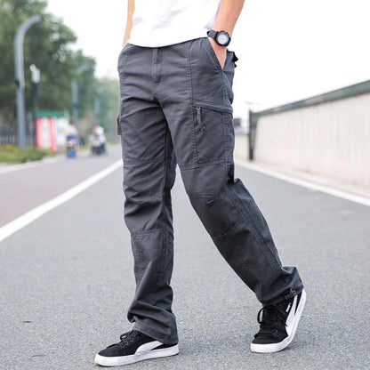 Mens Cargo Work Pants Ripstop Tactical Pants Elastic WaistWaist Hiking Pants Casual Cotton Jogger Outdoor Trousers