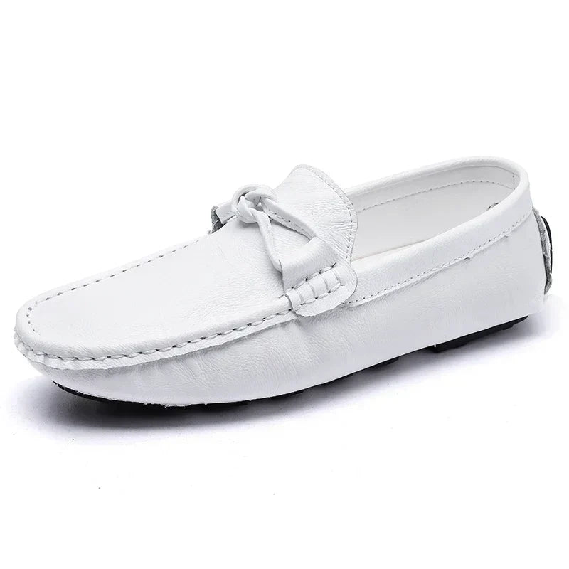 Genuine Leather Men Casual Shoes Black Mens Loafers Fashion Luxury Brand Lightweight Comfortable Slip on Boat Driving Shoes