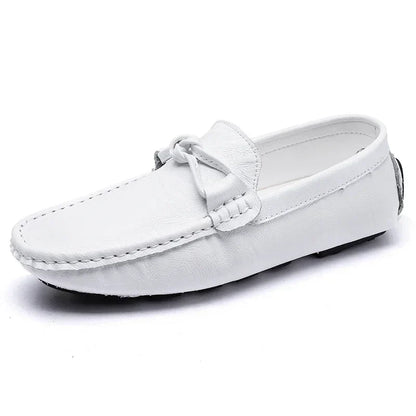 Genuine Leather Men Casual Shoes Black Mens Loafers Fashion Luxury Brand Lightweight Comfortable Slip on Boat Driving Shoes