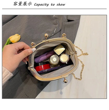 Velvet Frame Heart Dinner Hand Bags Diamonds Chains High Quality Shoulder and Crossbody Bags for Women 2024 Fashion Hot Sale