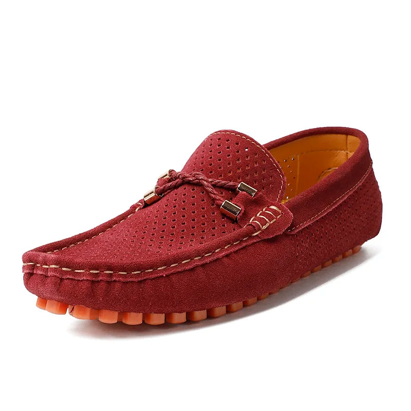 Mens Casual Shoes Genuine Leather Man Loafers Slip on Flats Lightweight Mens Driving Shoes Lazy Shoes