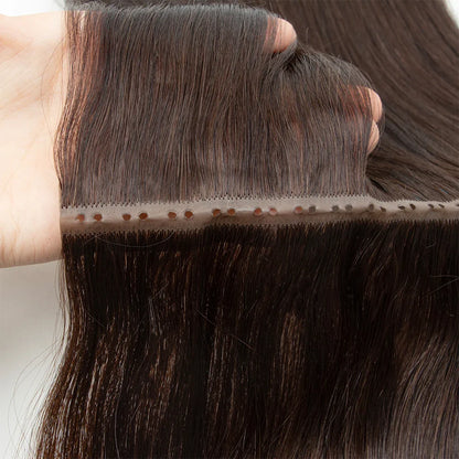 Invisible Hole Flat Pu Tape Human Hair Twin Tabs 25cm Long Tape PU Weft Real Human Hair No Glue Microlink Application 40-50g