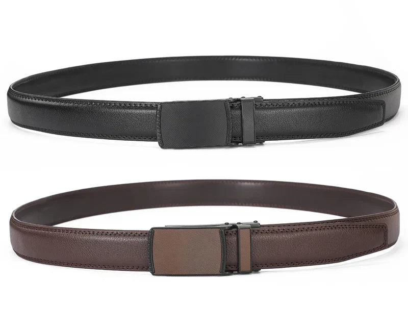 High-quality men's leather Belt Comfort Click Belt automatic buckle flip Belt convenient, business casual golf Ratchet Belt, Chr