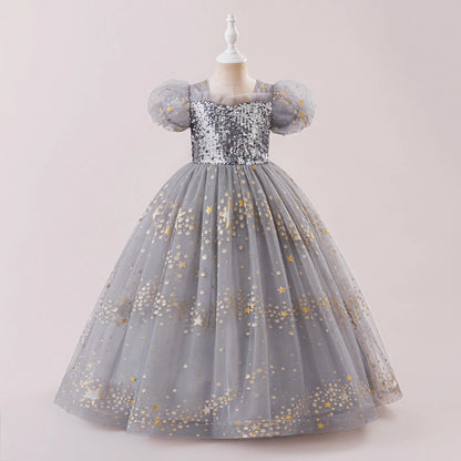 Summer Sequins Party Girls Dress Elegant Wedding Bridesmaids Birthday Prom Dresses for Girl Birthday Evening Christmas Costumes