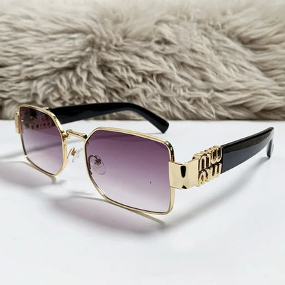 New Fashion Metal Box Women's Sunglasses High Quality High Sense Trend Street Sun Glasses Girls Sunshade Glasses UV400