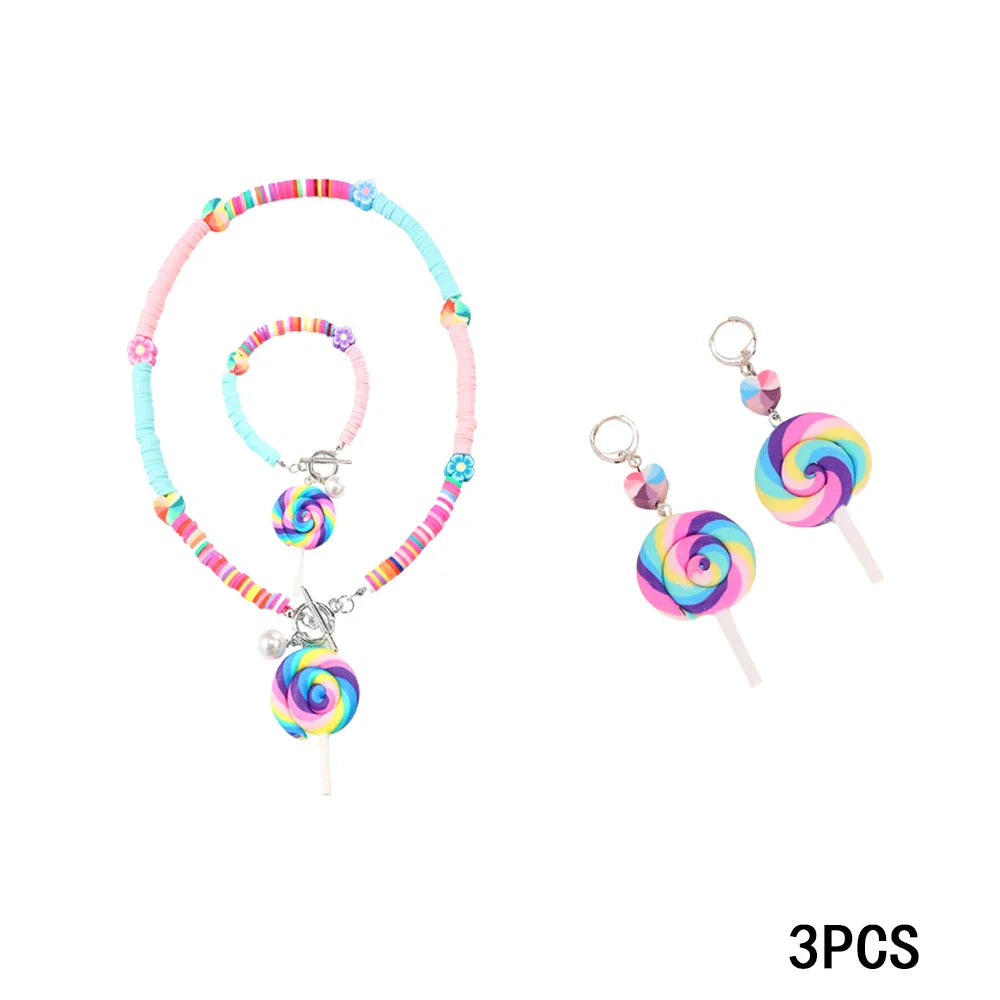 Sweet Ice Cream Candy-Themed Girls Dress for Kids Birthday Carnival Party Rainbow Tutu Children's Costume Wedding Outfits