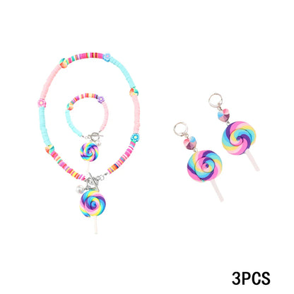 Sweet Ice Cream Candy-Themed Girls Dress for Kids Birthday Carnival Party Rainbow Tutu Children's Costume Wedding Outfits