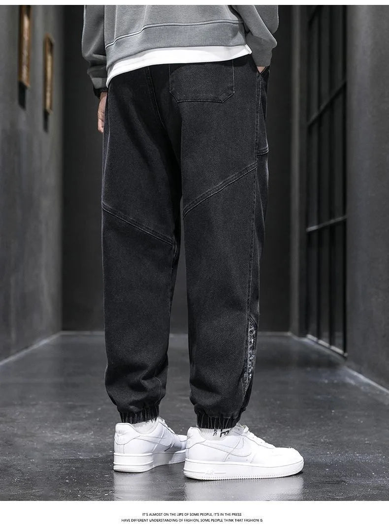 Spring and Autumn New Classic American Retro Loose Tight Leg Pants for Men's Casual Sports Large Size High Quality Jeans