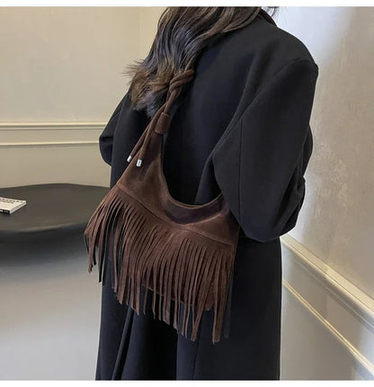 Fringed Interior Compartment Tote Bags Sewing Thread Large Capacity 2024 Hot Sale Bags for Women Zipper Pu Women's Handbags
