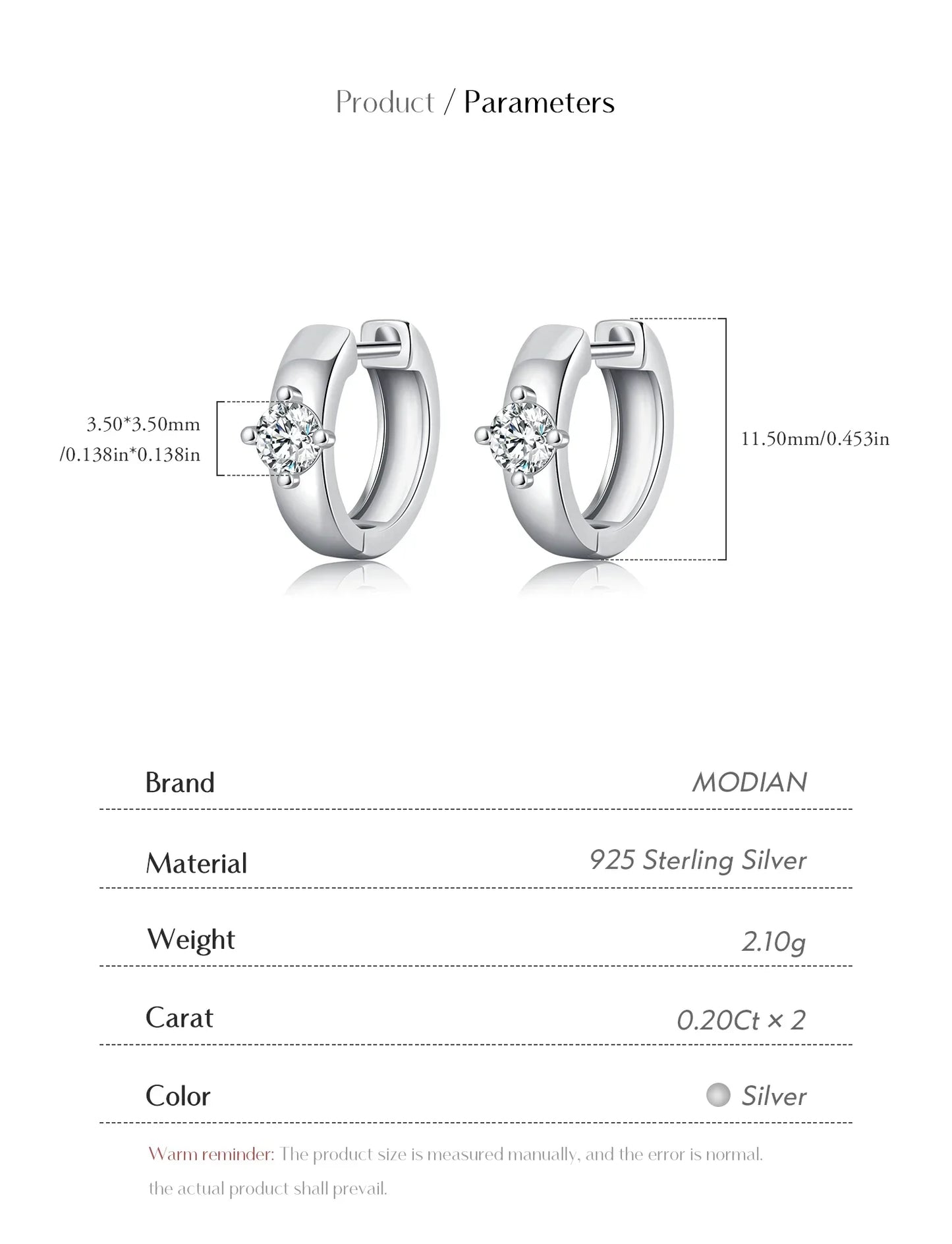 Round Moissanite Ear Buckles Lab Diamond 925 Sterling Silver Engagement & Wedding Hoop Earrings for Women Jewelry Gifts