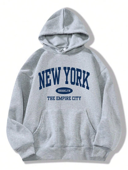 New York City Brooklyn Creative Letter Printed Female Hoodies Multicolor Loose Hoody Y2K Street Sportswear Fleece Hoodie Unisex