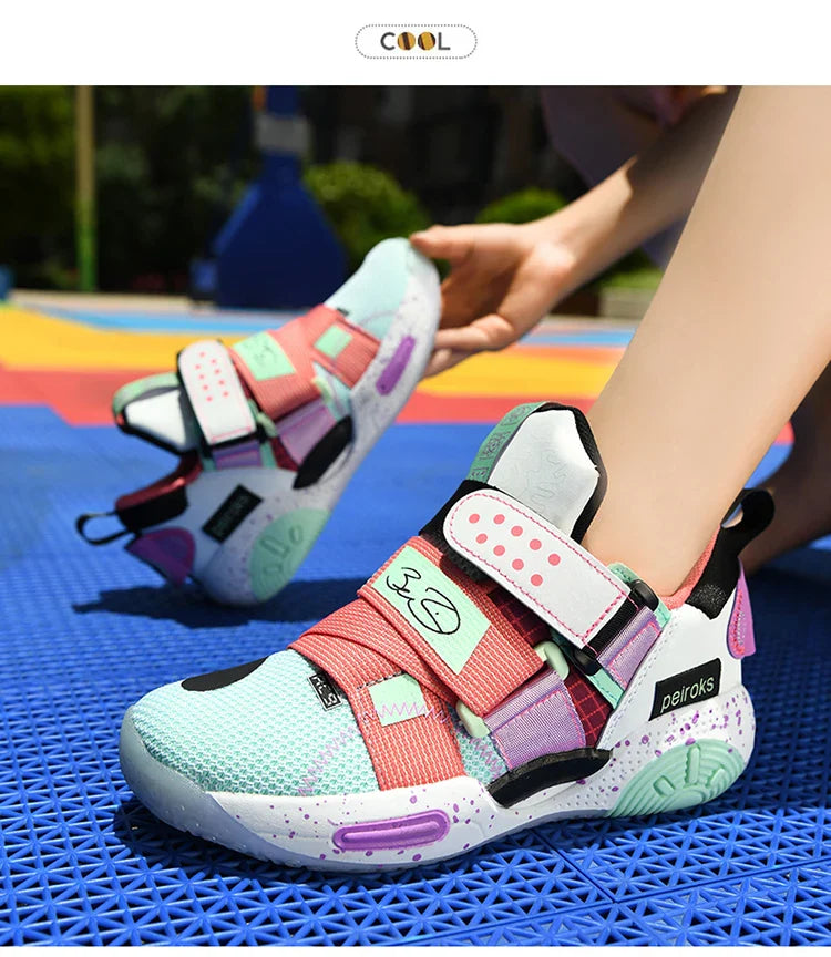 Children‘s Basketball Shoes Non-slip Breathable Training Sneakers Sport Boys Outdoor Comfortable Running Shoes