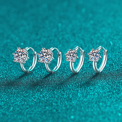 0.5ct 1ct Moissanite Earrings 925 Sterling Silver Lab Diamond Sparkling Party Wedding Studs Earring Designer for Women