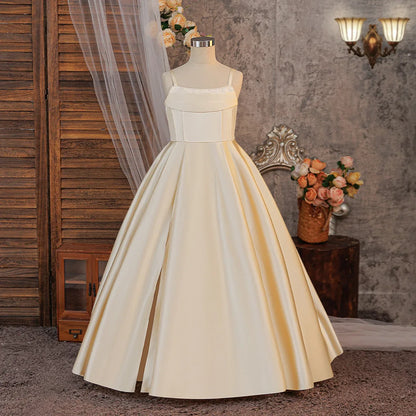 Vestidos de Meninas para Festa de Batismo de Verão Dama de Honra Vestido Elegante para Casamento Aniversário Noite Princesa Menina Primeira Comunhão Fantasia de Formatura