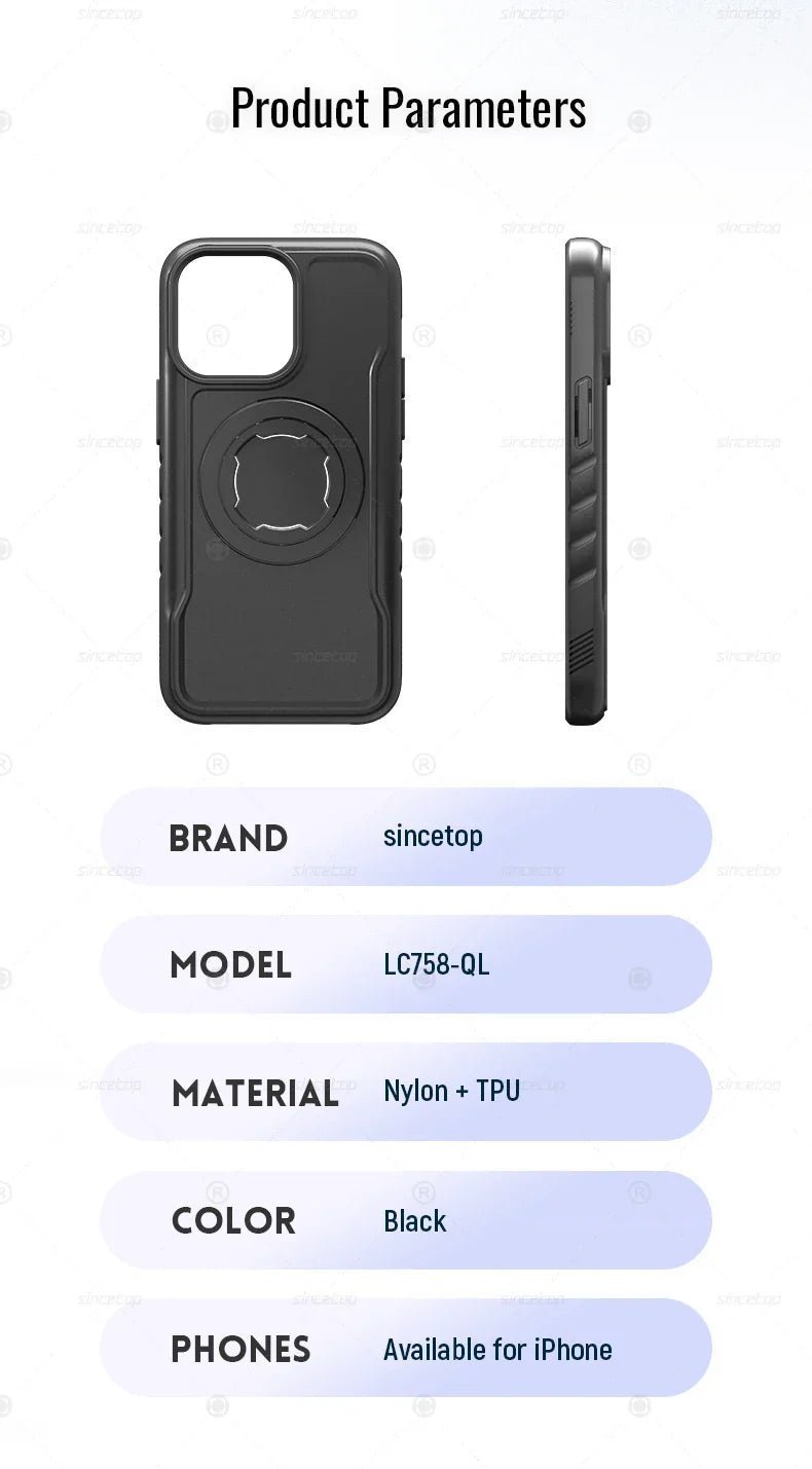 Magnetic Shockproof Case for iPhone 17 16 15 14 13 Pro Max Charging Protective Cover for Quad-style Bike/Motorcycle Mount/Holder